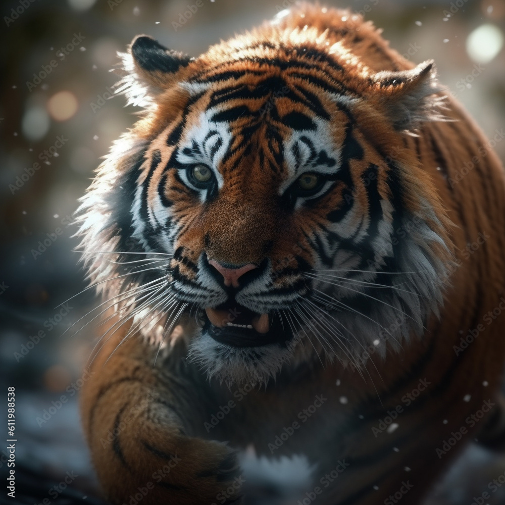 portrait of a tiger in the snow portrait of a tiger in the snow