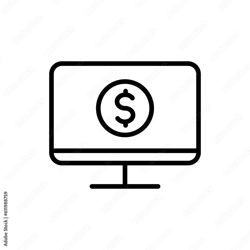 online payment outline vector icon isolated on white. online payment stock vector icon for web, mobile app and ui design