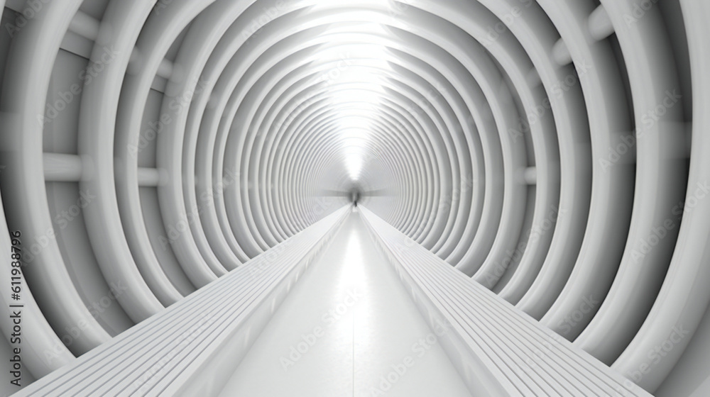 Naklejka premium a bright white tunnel of heaven with fast perspective