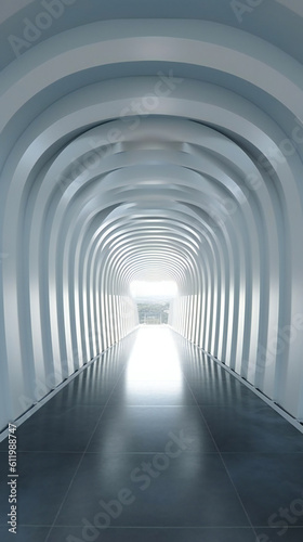 a bright white tunnel of heaven with fast perspective