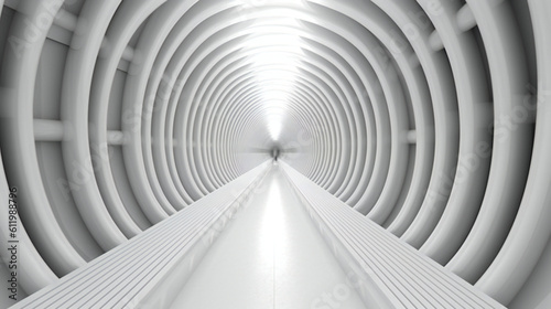 a bright white tunnel of heaven with fast perspective