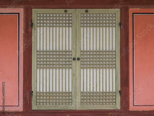 The paper windows of Gyeongbokgung Palace in seoul