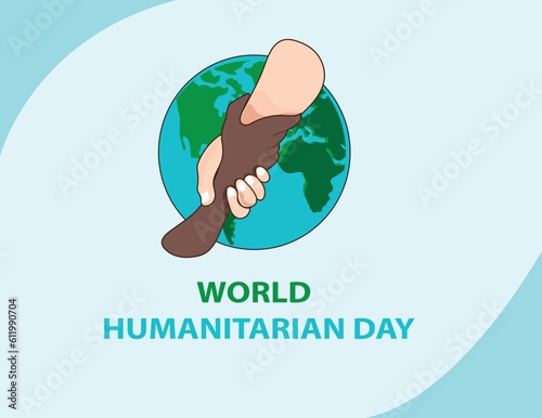 World Humanitarian day poster vector illustration 