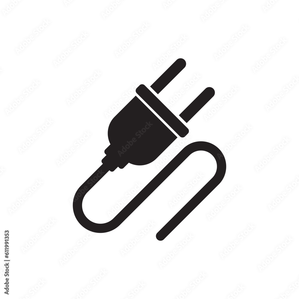 Electric plug icon logo illustration design template. Electric plug icon logo illustration design template.