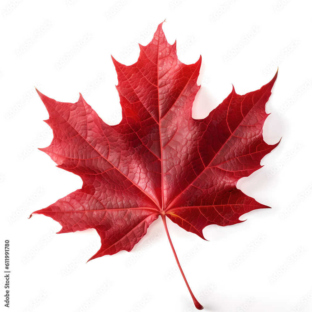 leaf red sugar maple leaf leaves plant nature foliage stalk white background Generative AI leaf red sugar maple leaf leaves plant nature foliage stalk white background Generative AI