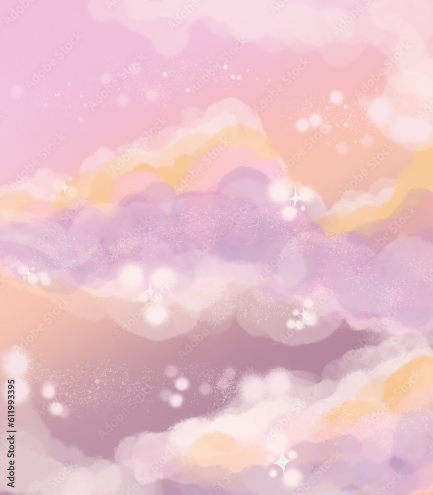 Sky gradient with cloud like cotton candy background Sky gradient with cloud like cotton candy background