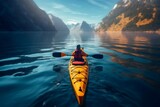An Individual Engaging in Kayaking on Unbounded Waters, Generated Ai