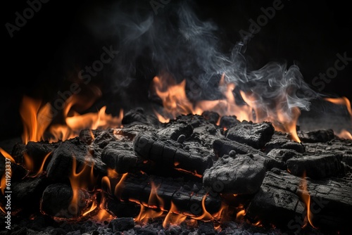 Charcoal fire smoke energy. Generate Ai