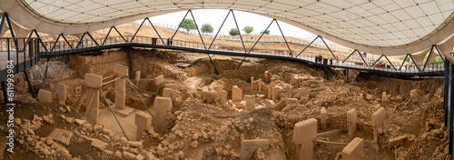 Panoramic view of Gobeklitepe is an archaeological site. Gobeklitepe The Oldest Temple of the World photo