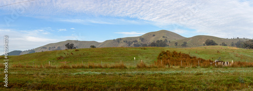 Landscape panorama in Strath Creek, Victoria, Australia