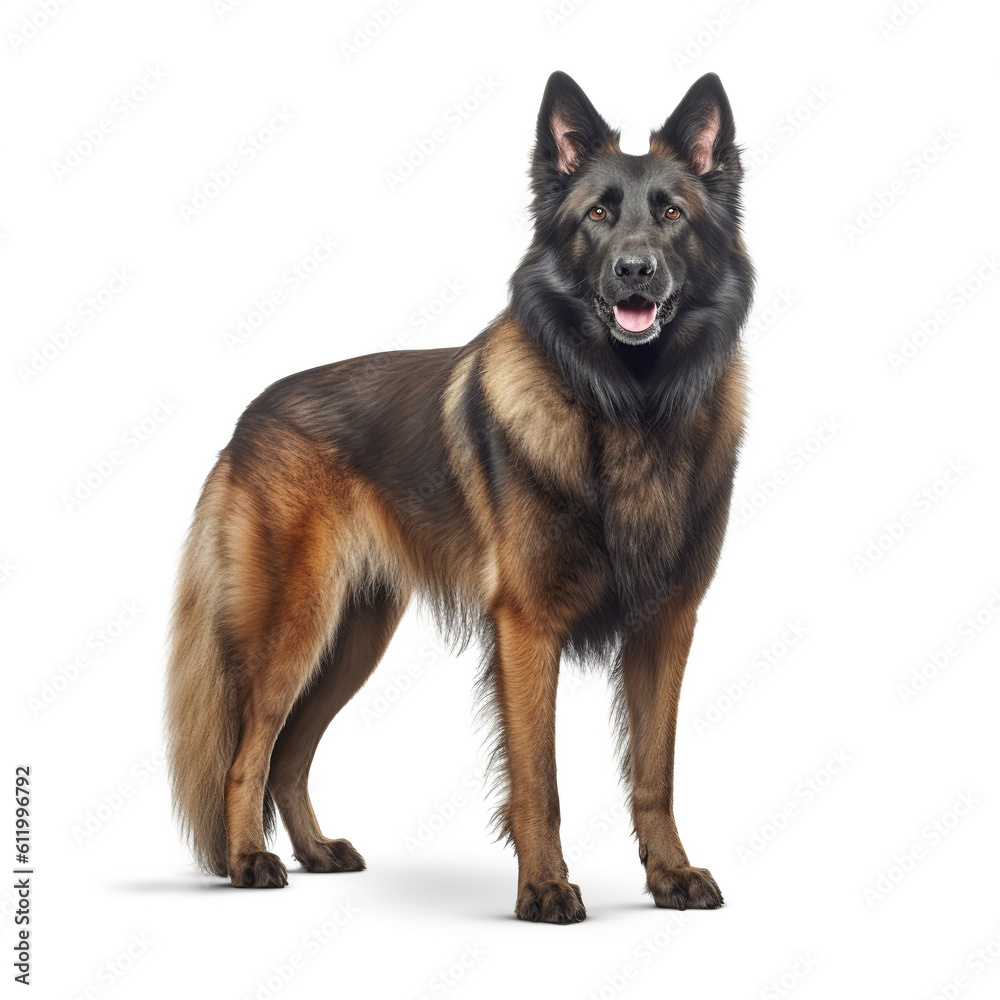 belgian shepherd dog isolated in a white background,ai generative belgian shepherd dog isolated in a white background,ai generative