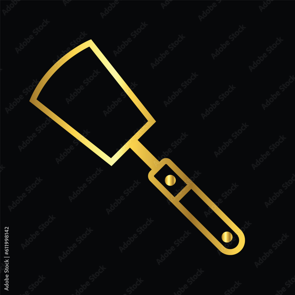 gold spatula, icon, vector, illustration, design, template, flat, style gold spatula, icon, vector, illustration, design, template, flat, style