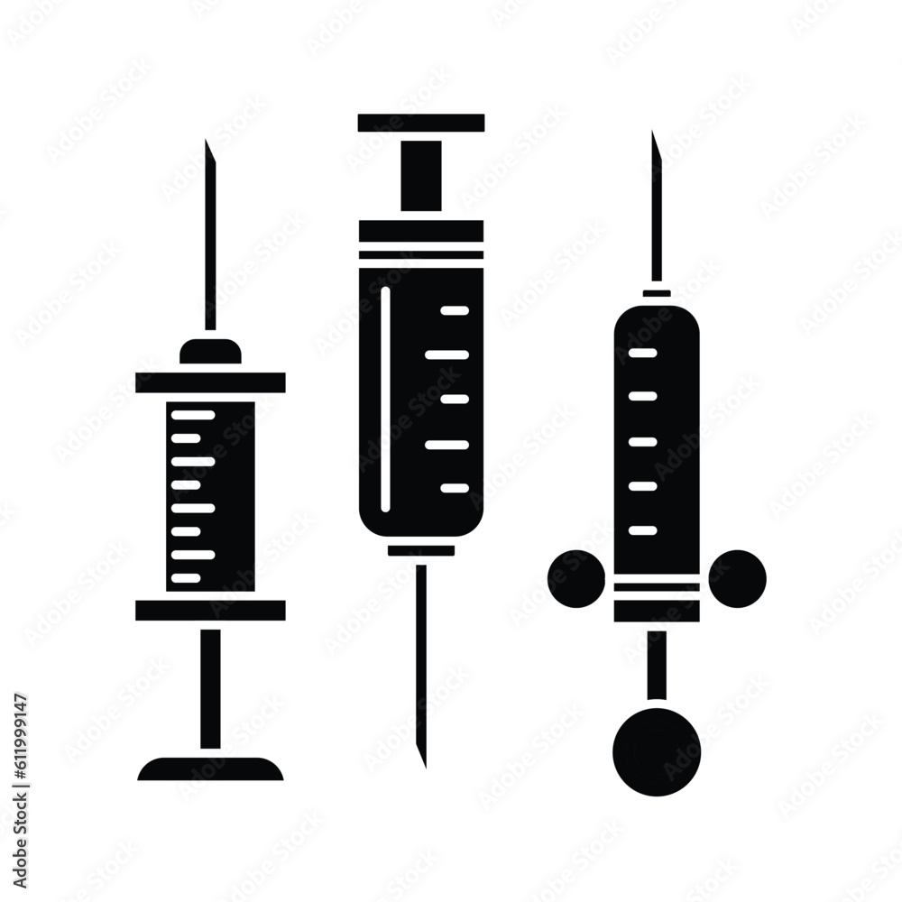 syringe, icon, vector, illustration, design, template, flat, style