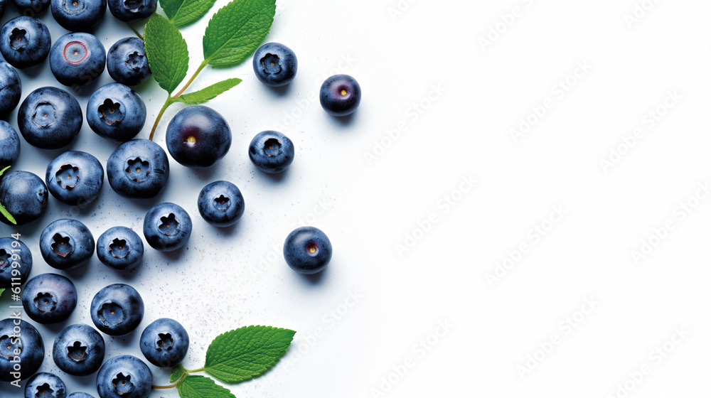 Top view of blueberry. White background. Banner design
Generative AI Top view of blueberry. White background. Banner design
Generative AI