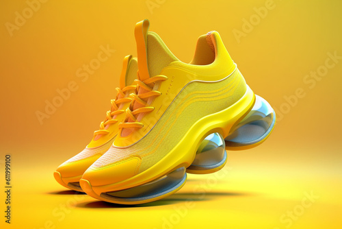 Sport shoes, super photo realistic background, generative ai illustration © Anna
