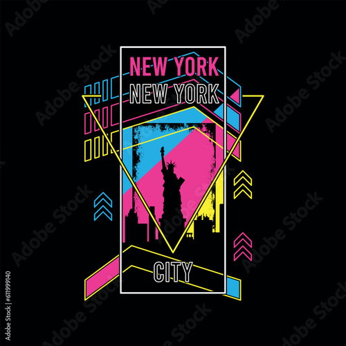 New York City Vector Illustrations,t shirt design with colorful New York City,