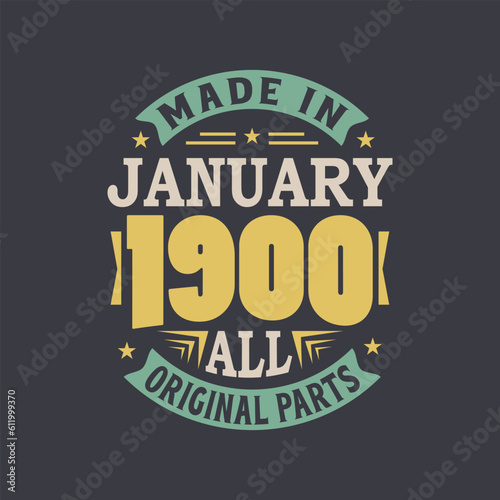 Born in January 1990 Retro Vintage Birthday, Made in January 1990 all original parts