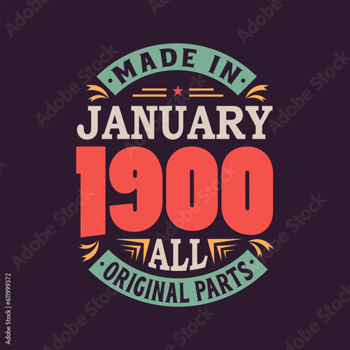 Born in January 1990 Retro Vintage Birthday  Made in January 1990 all original parts