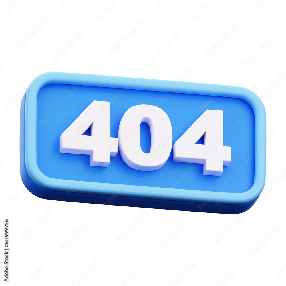 3D 404 Not Found User Interface Illustration 3D 404 Not Found User Interface Illustration