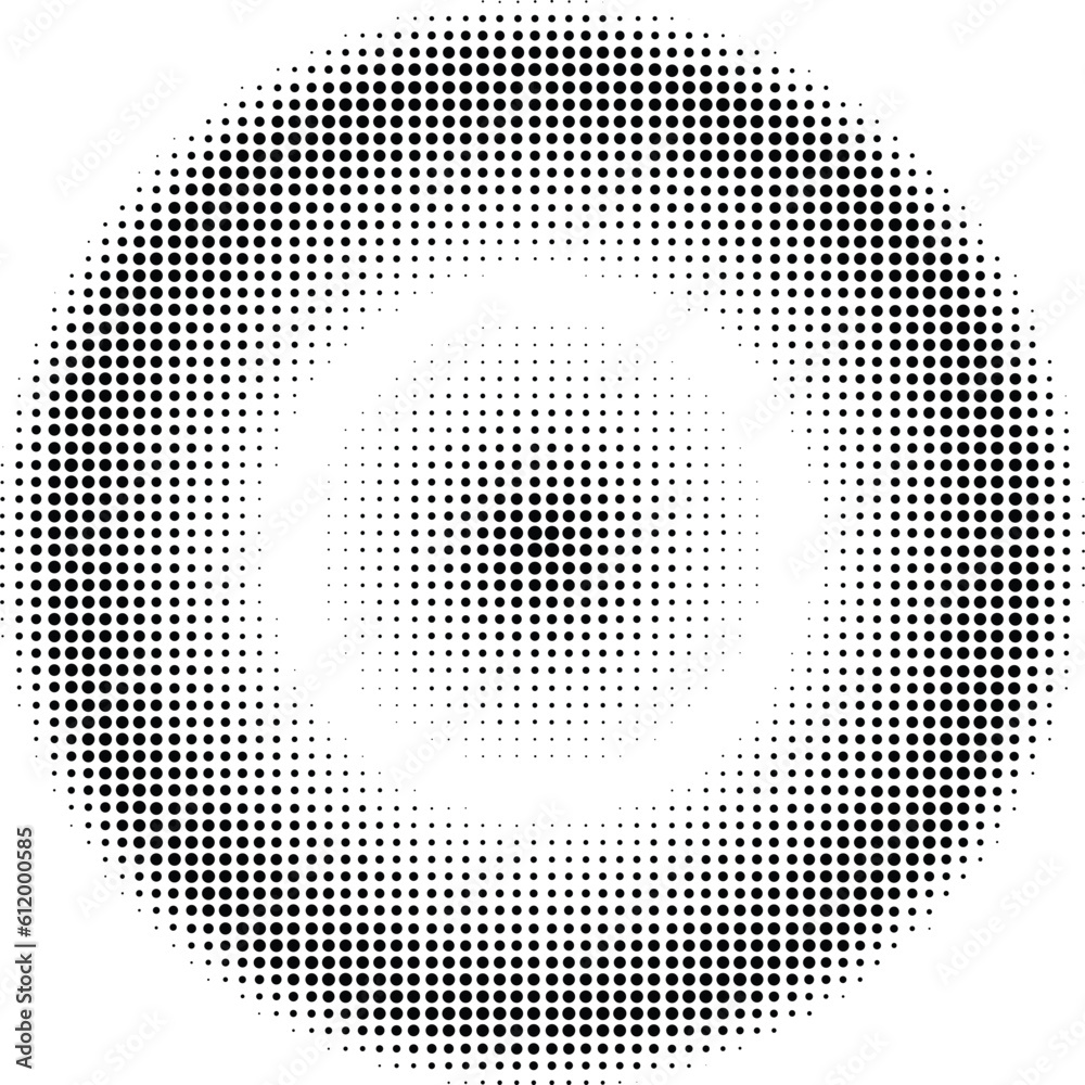 pop art comic style gray circle halftone isolated on white background Vector. Monochrome printing raster. Dotted illustration. Abstract vector halftone background. Dot spray gradation vector