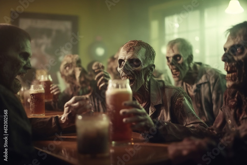 Zombies drinking beer