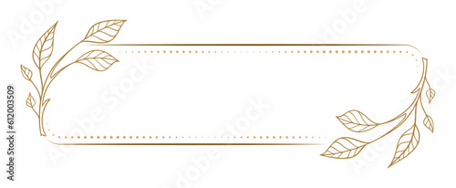 Vector horizontal rectangle dotted frame with floral decoration