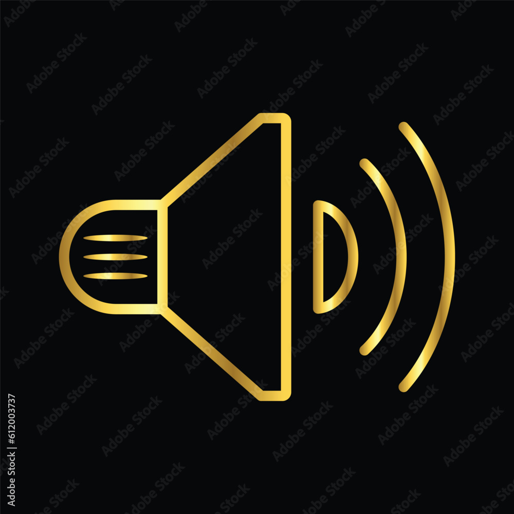 gold speaker, icon, vector, illustration, design, template, flat, style gold speaker, icon, vector, illustration, design, template, flat, style