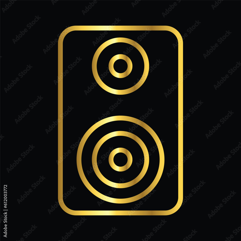 gold speaker, icon, vector, illustration, design, template, flat, style gold speaker, icon, vector, illustration, design, template, flat, style