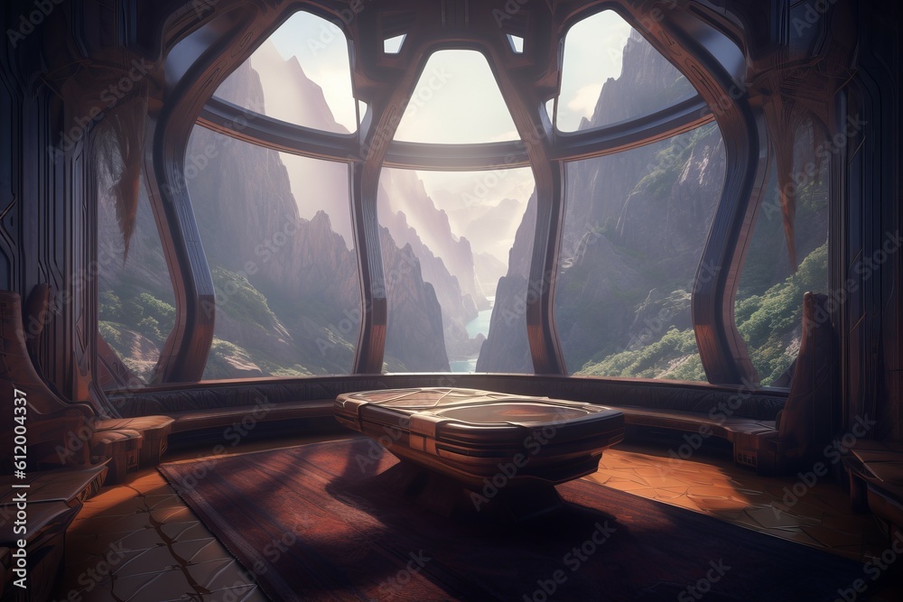 Futuristic canyon view. Generate Ai Futuristic canyon view. Generate Ai