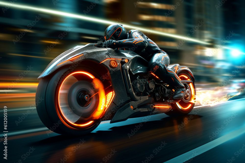 motorcycle on the street at night