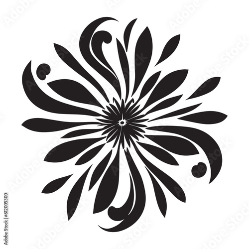 flower, leaf, flourish, tattoo, peony, art, illustration, black, decoration, design, floral, nature, vector, beautiful, artistic, border, classical, corner, deco, doodle, draw, elegant, elements, fash