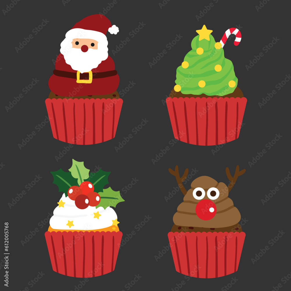 Cute Cartoon Christmas Concept. Cute Cartoon Christmas Concept.