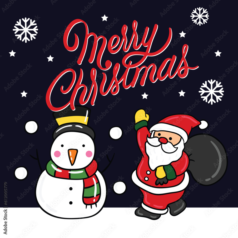 Cute Cartoon Christmas vector, Christmas card. Cute Cartoon Christmas vector, Christmas card.