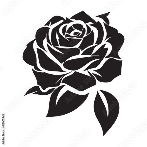 A Beautiful Rose Vector Illustration Design Black color