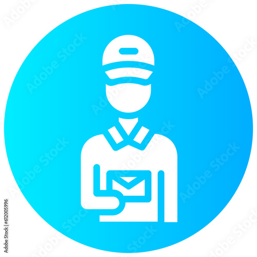 mail carrier round vector icon