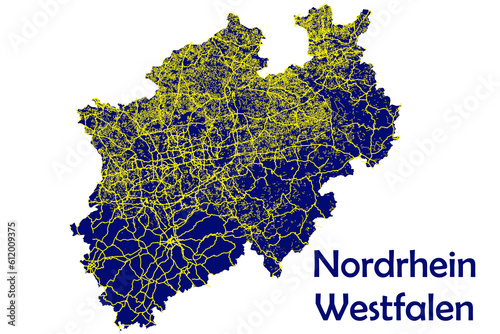 Bundesland  Nordrhein - WestfalenKarte Straßennetz Deutschland photo