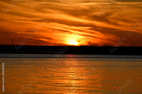 Majestic sunset over the river at St. Augustine  Florida.