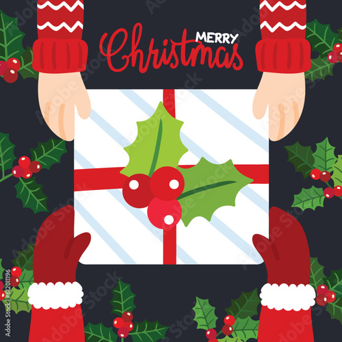 Cute Christmas cartoon illustration featuring festive characters and holiday elements.