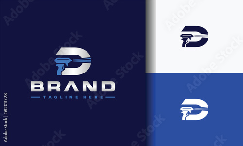 initial letter D sprayer logo