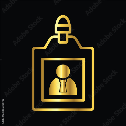 gold name tag, icon, vector, illustration, design, template, flat, style