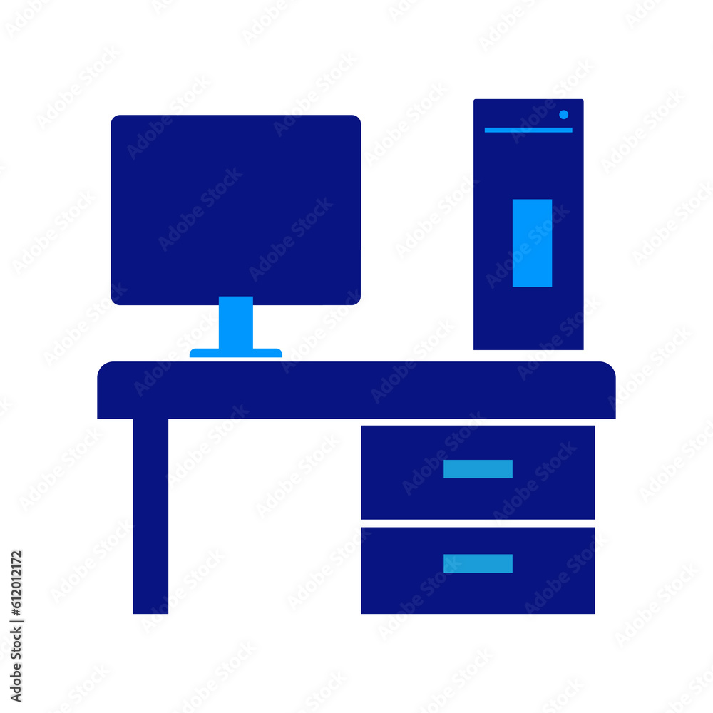 Computer Lab. Desk, office, business. Office Automation Line. Screen