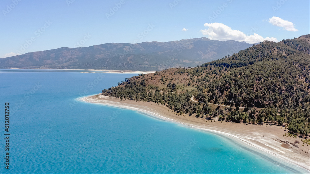 Lake Salda turquoise water beautiful Turkish natural mountain landscape