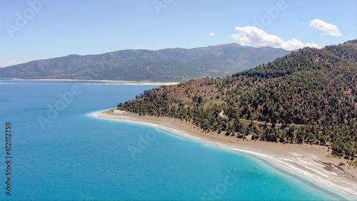 Lake Salda turquoise water beautiful Turkish natural mountain landscape © paul