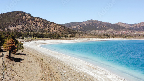 Lake Salda beautiful turquoise water Turkey mountain landscape