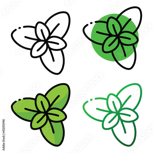 Basil icon design in four variation color