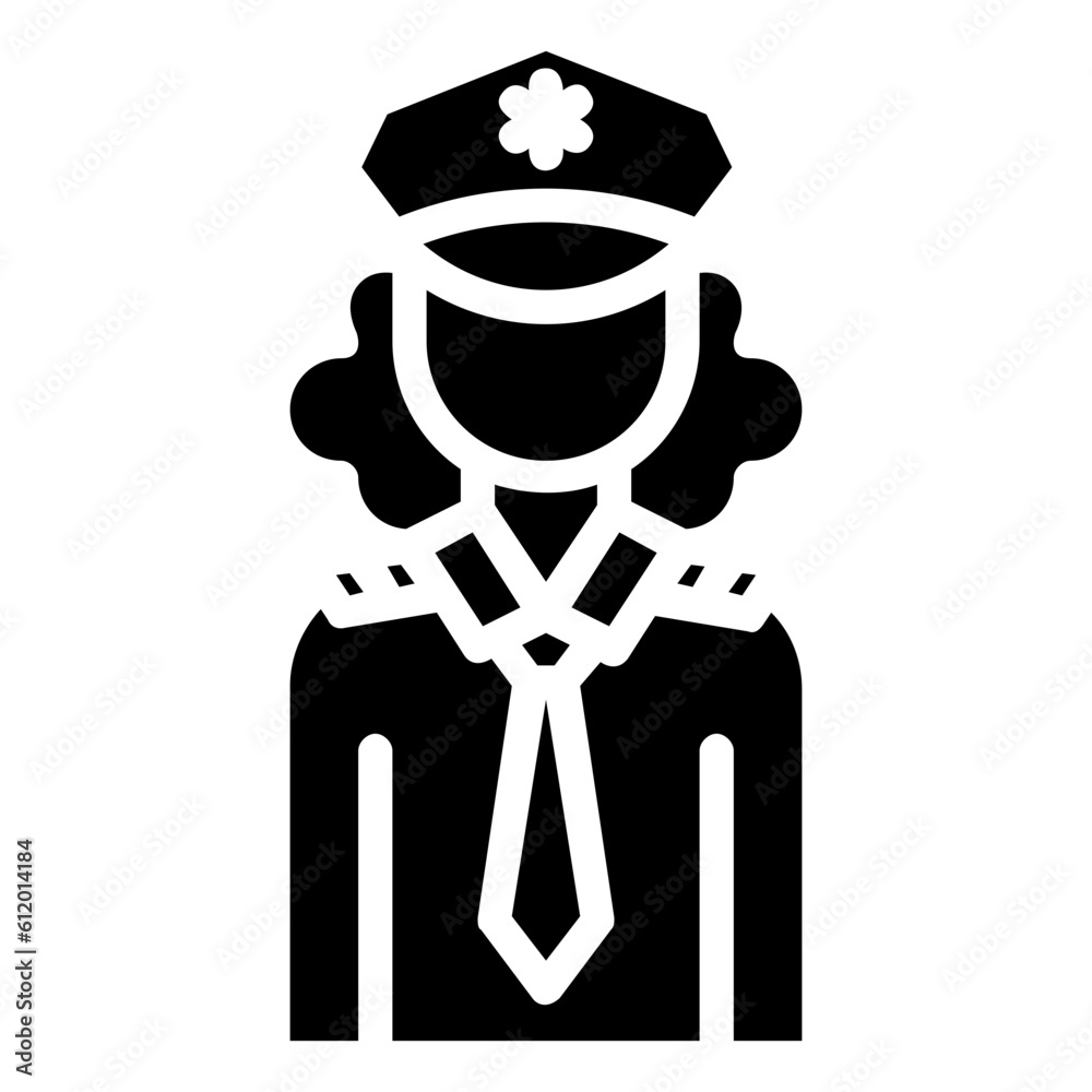police woman avatar glyph vector icon police woman avatar glyph vector icon