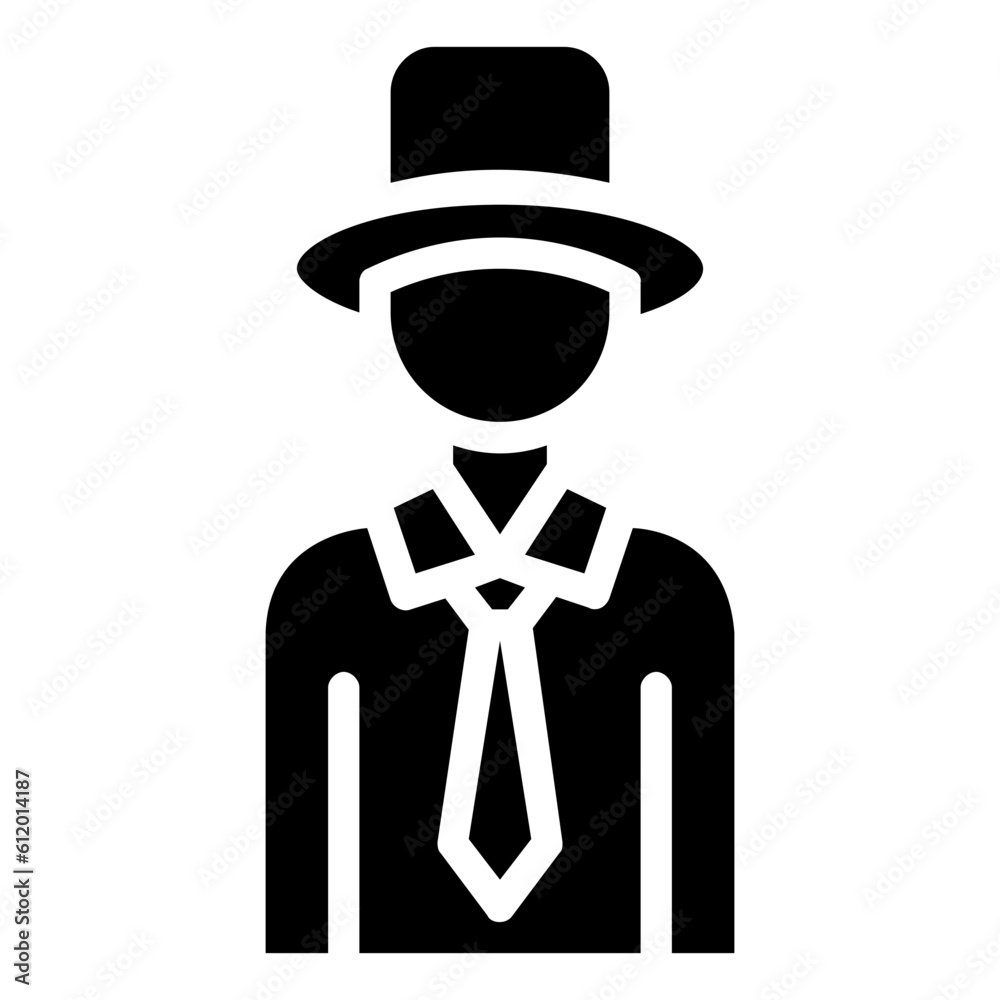 magician avatar glyph vector icon magician avatar glyph vector icon