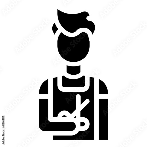 barber avatar glyph vector icon