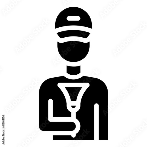 janitor avatar glyph vector icon