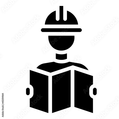 architect avatar glyph vector icon